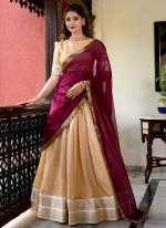 Kanchipuram Cream Traditional Wear Weaving  Readymade Lehenga Choli